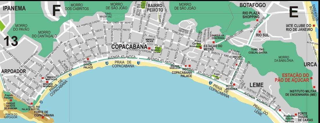 copacabana Rio de Janeiro bản đồ