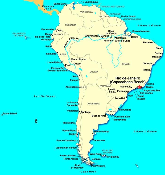 Rio de Janeiro bản đồ nam mỹ