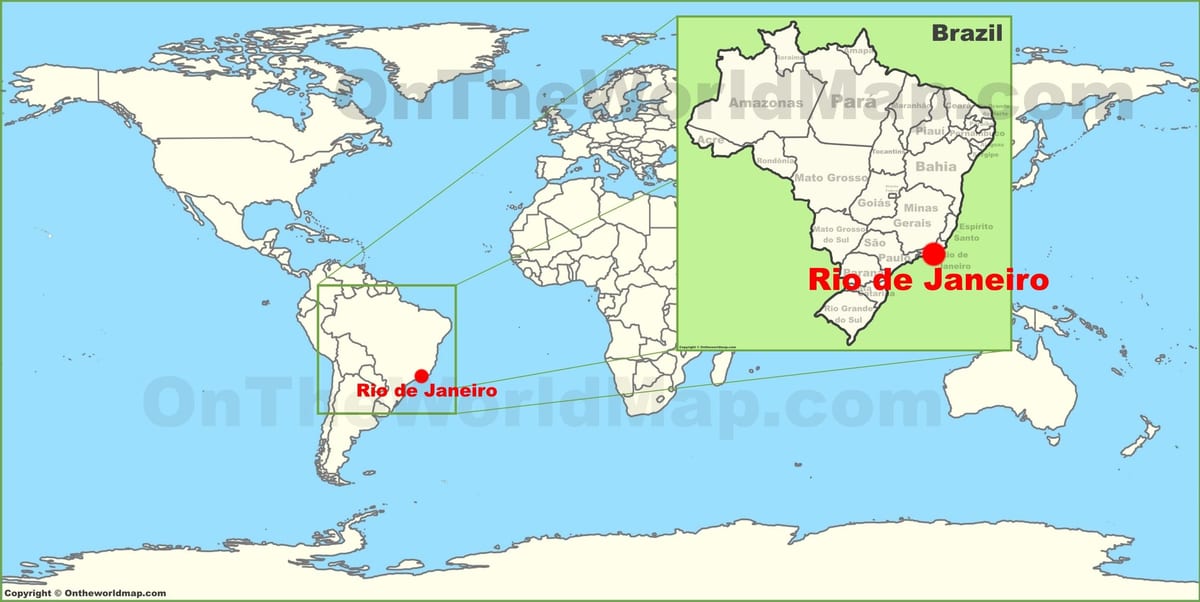 bản đồ thế giới của Rio de Janeiro brazil