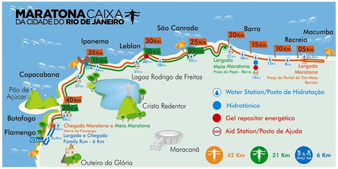 bản đồ của Rio đường marathon