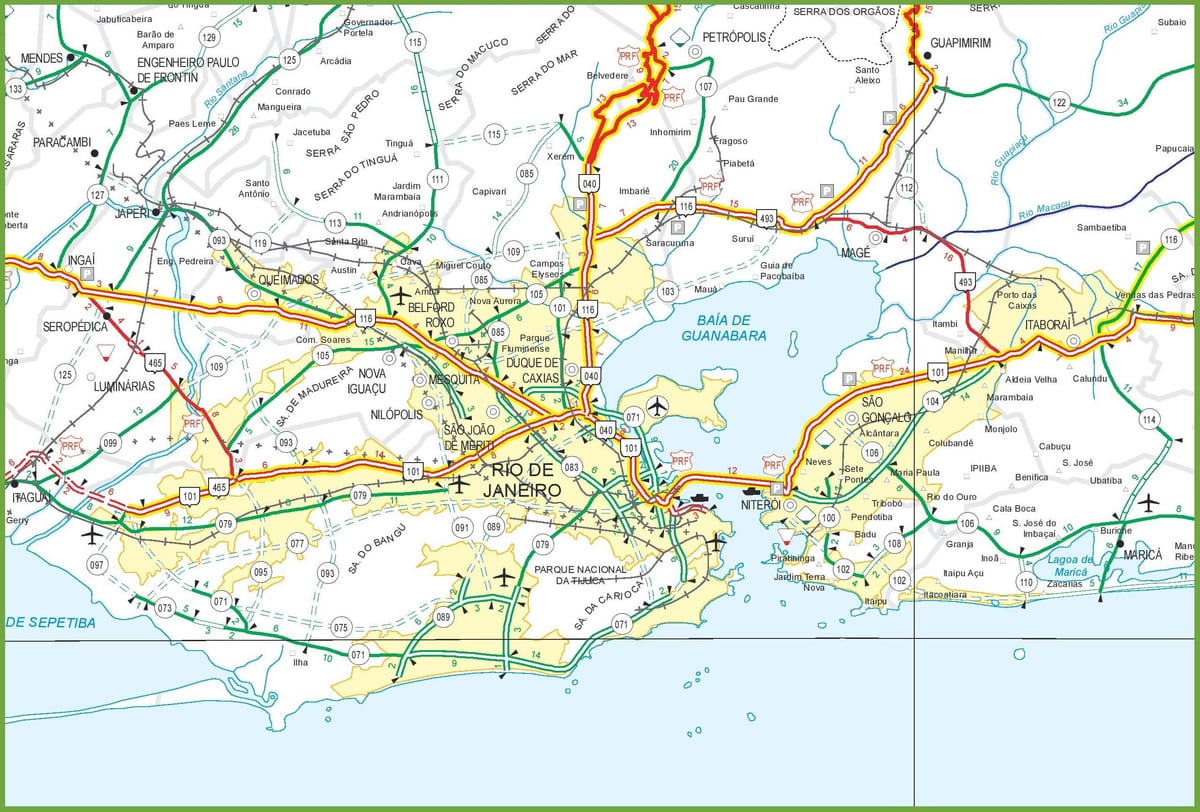 Rio de Janeiro bản đồ đường