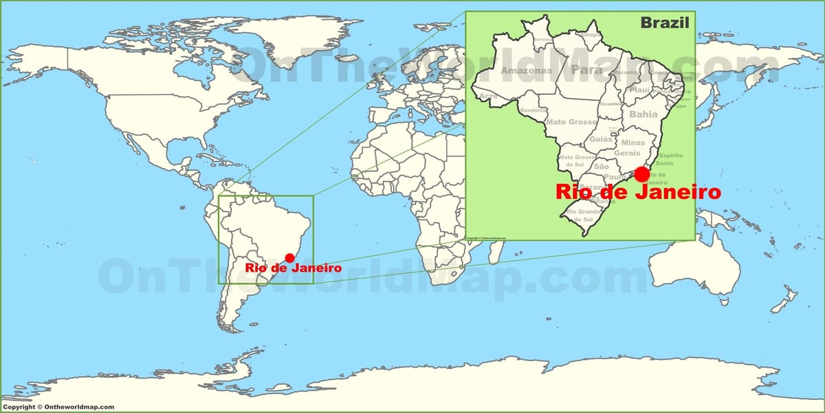 mà là Rio de Janeiro nằm trên bản đồ thế giới