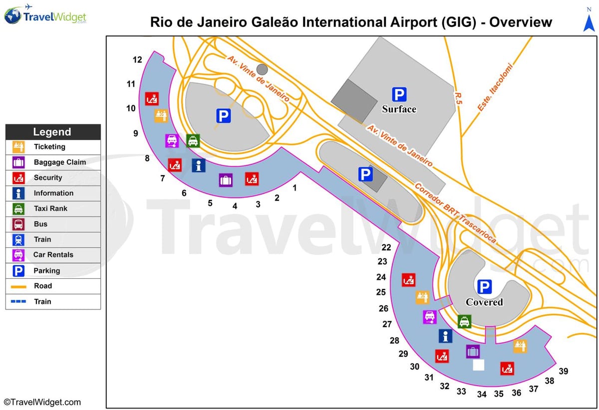 bản đồ của Rio de Janeiro buổi biểu diễn sân bay