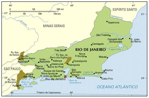 tọa độ bản đồ của Rio de Janeiro