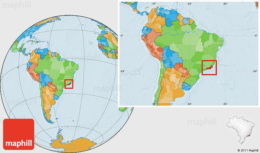 mà là Rio de Janeiro trên bản đồ thế giới