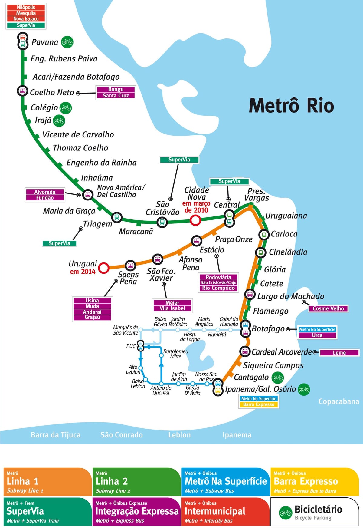 bản đồ metro Rio de Janeiro