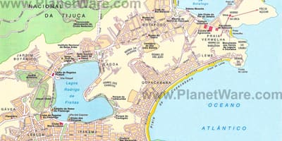 Bản đồ của bãi biển ở Rio de Janeiro